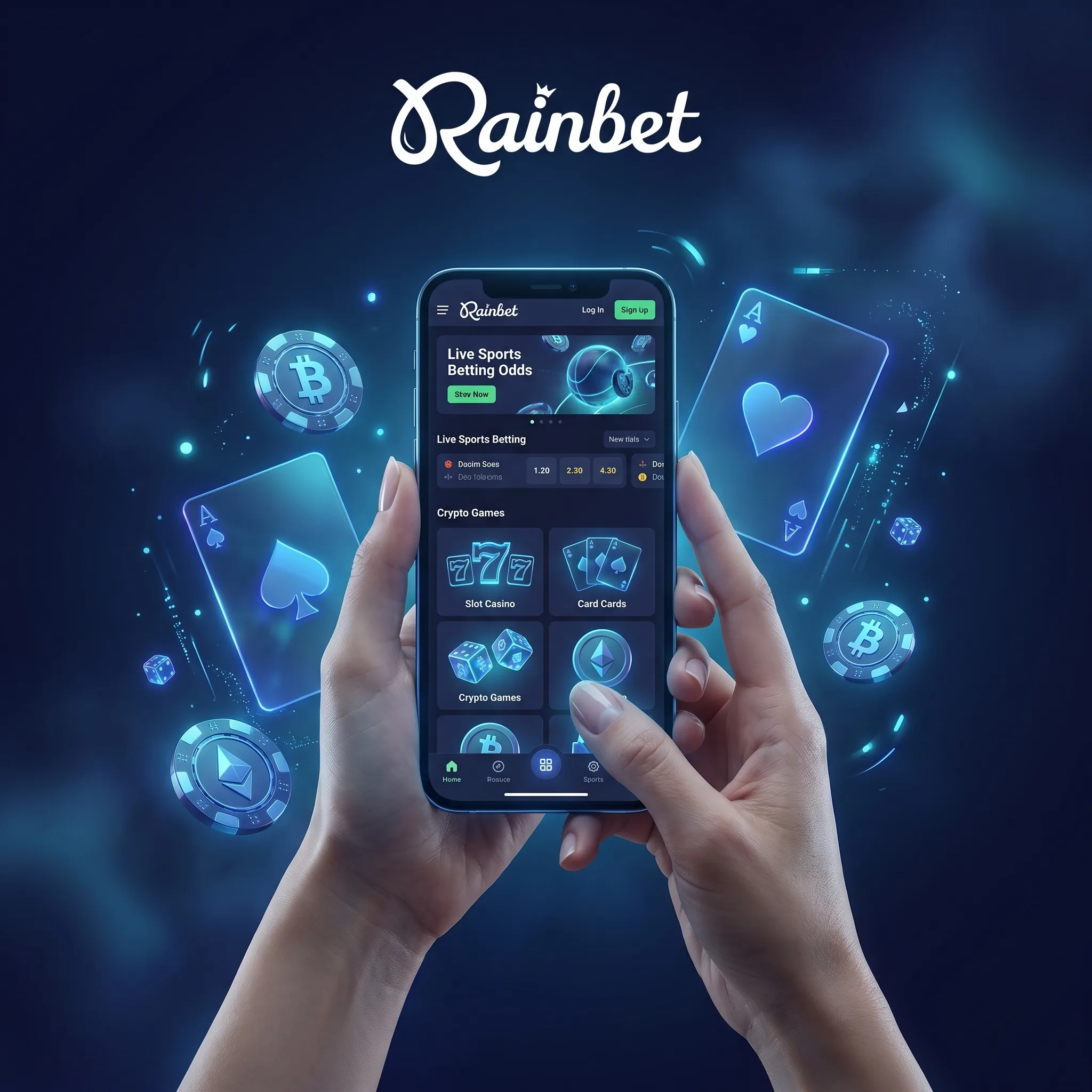 Rainbet mobile gaming interface